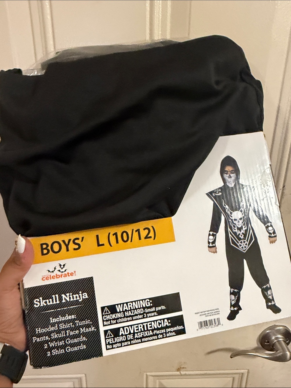 Boys' Black Skull Ninja Costume - L (10/12)